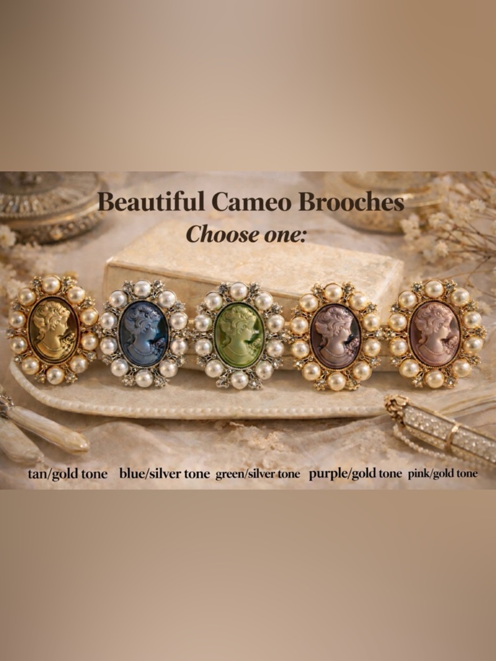 Classic Cameo Brooch - Choose One